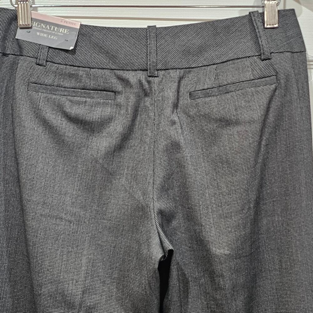 Ann Taylor Signature Wide Leg Career Pants 6P Gray Office Core Trouser - Picture 3 of 8